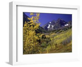 Valley with Autumn Foliage, Maroon Bells, CO-David Carriere-Framed Photographic Print