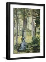 Vallospoli, Woman in Woods-Giovanni Fattori-Framed Giclee Print