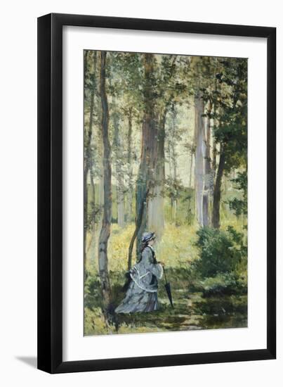 Vallospoli, Woman in Woods-Giovanni Fattori-Framed Giclee Print