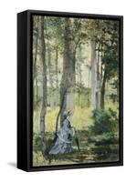 Vallospoli, Woman in Woods-Giovanni Fattori-Framed Stretched Canvas