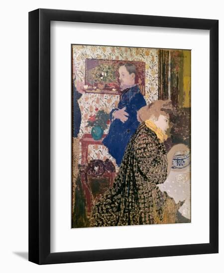 Vallotton and Misia in the Dining Room at Rue Saint-Florentin-Édouard Vuillard-Framed Giclee Print