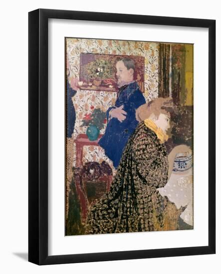 Vallotton and Misia in the Dining Room at Rue Saint-Florentin-Édouard Vuillard-Framed Giclee Print