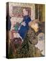 Vallotton and Misia in the Dining Room at Rue Saint-Florentin-Édouard Vuillard-Stretched Canvas