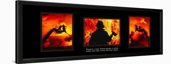 Valor: Firefighter Triptych-null-Lamina Framed Art Print