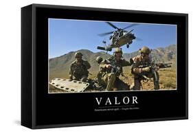 Valor: Inspirational Quote and Motivational Poster-null-Framed Stretched Canvas