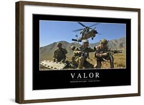 Valor: Inspirational Quote and Motivational Poster-null-Framed Photographic Print