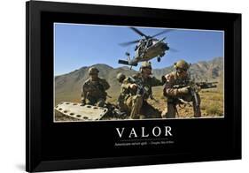 Valor: Inspirational Quote and Motivational Poster-null-Framed Photographic Print