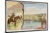 Valparaiso: Chilean Horseman (Left) and the Port (Right)-null-Mounted Art Print