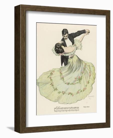 Valse Bleue, Her Wide Skirt Swirls Gracefully as Her Partner Leads Her Through a Passionate Waltz-Ferdinand Von Reznicek-Framed Photographic Print