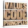 Values, Code, Principles Words-PixelsAway-Stretched Canvas