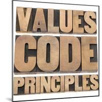 Values, Code, Principles Words-PixelsAway-Mounted Premium Giclee Print