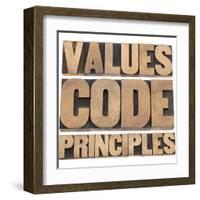 Values, Code, Principles Words-PixelsAway-Framed Art Print