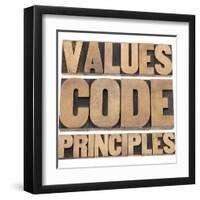 Values, Code, Principles Words-PixelsAway-Framed Art Print