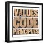 Values, Code, Principles Words-PixelsAway-Framed Art Print