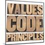 Values, Code, Principles Words-PixelsAway-Mounted Art Print