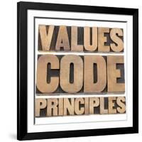 Values, Code, Principles Words-PixelsAway-Framed Art Print