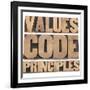 Values, Code, Principles Words-PixelsAway-Framed Art Print