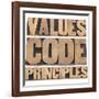 Values, Code, Principles Words-PixelsAway-Framed Art Print