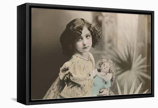 Vamp Girl with Doll-null-Framed Stretched Canvas