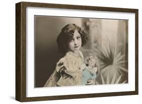 Vamp Girl with Doll-null-Framed Art Print