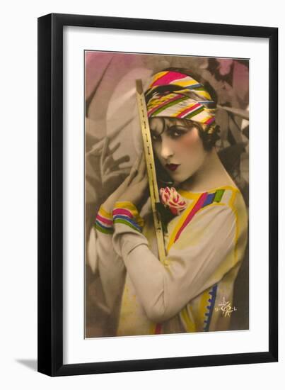 Vamp with Tennis Racket-null-Framed Art Print