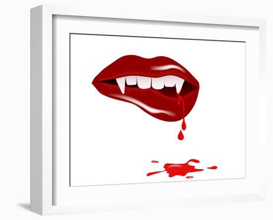 Vampire Mouth-sarininka-Framed Art Print