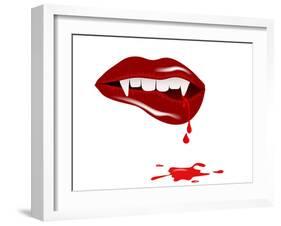 Vampire Mouth-sarininka-Framed Art Print