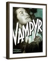 Vampyr, German poster art, Sybille Schmitz, Maurice Schutz, 1932-null-Framed Premium Giclee Print