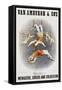 Van Amburgh and Co's Menagerie, Circus and Colosseum Poster with Male and Female Trapeze Artists-null-Framed Stretched Canvas