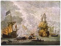 Battle of Solebay in the Anglo Dutch War - 1672-Van De Velde-Framed Stretched Canvas