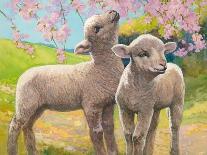 Two Lambs Eating Blossom-Van Der Syde-Giclee Print