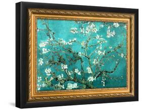 Van Gogh Almond Branches Poster with Gilded Faux Frame Border-null-Framed Poster