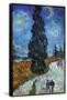 Van Gogh - Country Road in Provence by Night-Vincent van Gogh-Framed Stretched Canvas