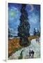 Van Gogh - Country Road in Provence by Night-Vincent van Gogh-Framed Art Print