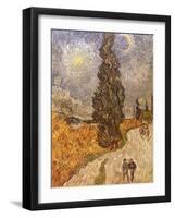 Van Gogh: Cypresses, 1889-Vincent van Gogh-Framed Giclee Print