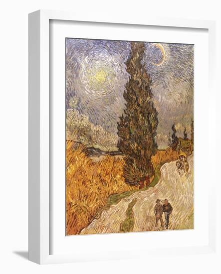 Van Gogh: Cypresses, 1889-Vincent van Gogh-Framed Giclee Print