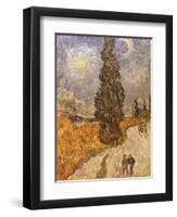 Van Gogh: Cypresses, 1889-Vincent van Gogh-Framed Premium Giclee Print