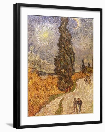 Van Gogh: Cypresses, 1889-Vincent van Gogh-Framed Giclee Print