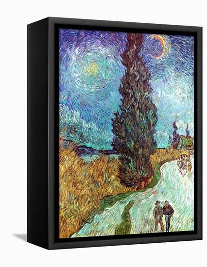 Van Gogh: Road, 1890-Vincent van Gogh-Framed Stretched Canvas