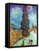Van Gogh: Road, 1890-Vincent van Gogh-Framed Stretched Canvas