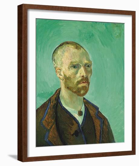 Van Gogh Self Portrait Dedicated to Gauguin-Vincent Van Gogh-Framed Giclee Print