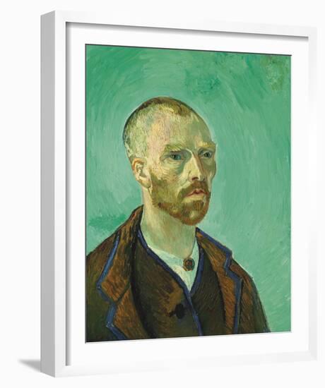 Van Gogh Self Portrait Dedicated to Gauguin-Vincent Van Gogh-Framed Giclee Print