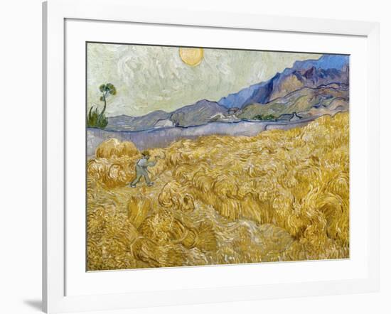 Van Gogh: Wheatfield, 1889-Vincent van Gogh-Framed Giclee Print