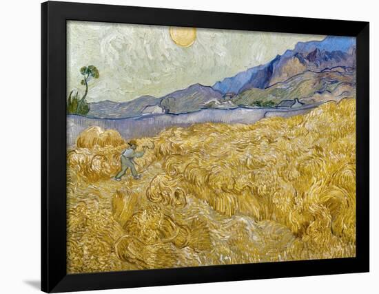 Van Gogh: Wheatfield, 1889-Vincent van Gogh-Framed Giclee Print