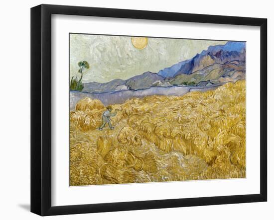 Van Gogh: Wheatfield, 1889-Vincent van Gogh-Framed Giclee Print