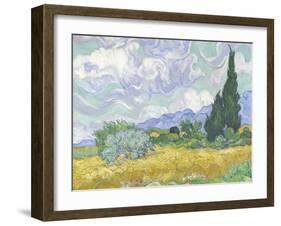 Van Gogh, Wheatfield with Cypress-null-Framed Giclee Print