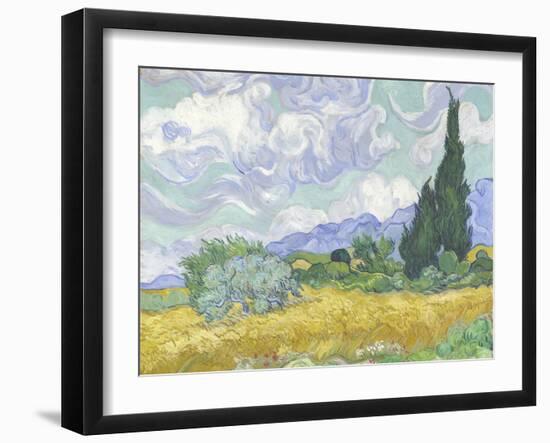 Van Gogh, Wheatfield with Cypress-null-Framed Giclee Print