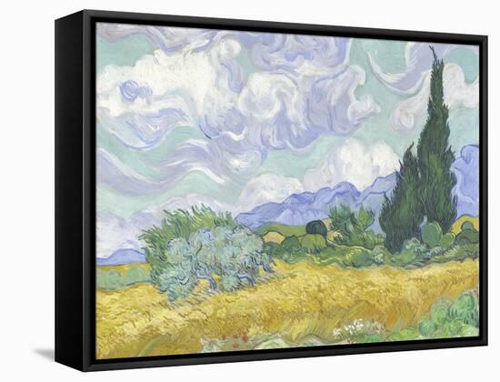 Van Gogh, Wheatfield with Cypress-null-Framed Stretched Canvas