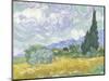 Van Gogh, Wheatfield with Cypress-null-Mounted Giclee Print