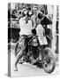 Van Horne Taking a Drink Whilst on His Norton Bike-null-Stretched Canvas